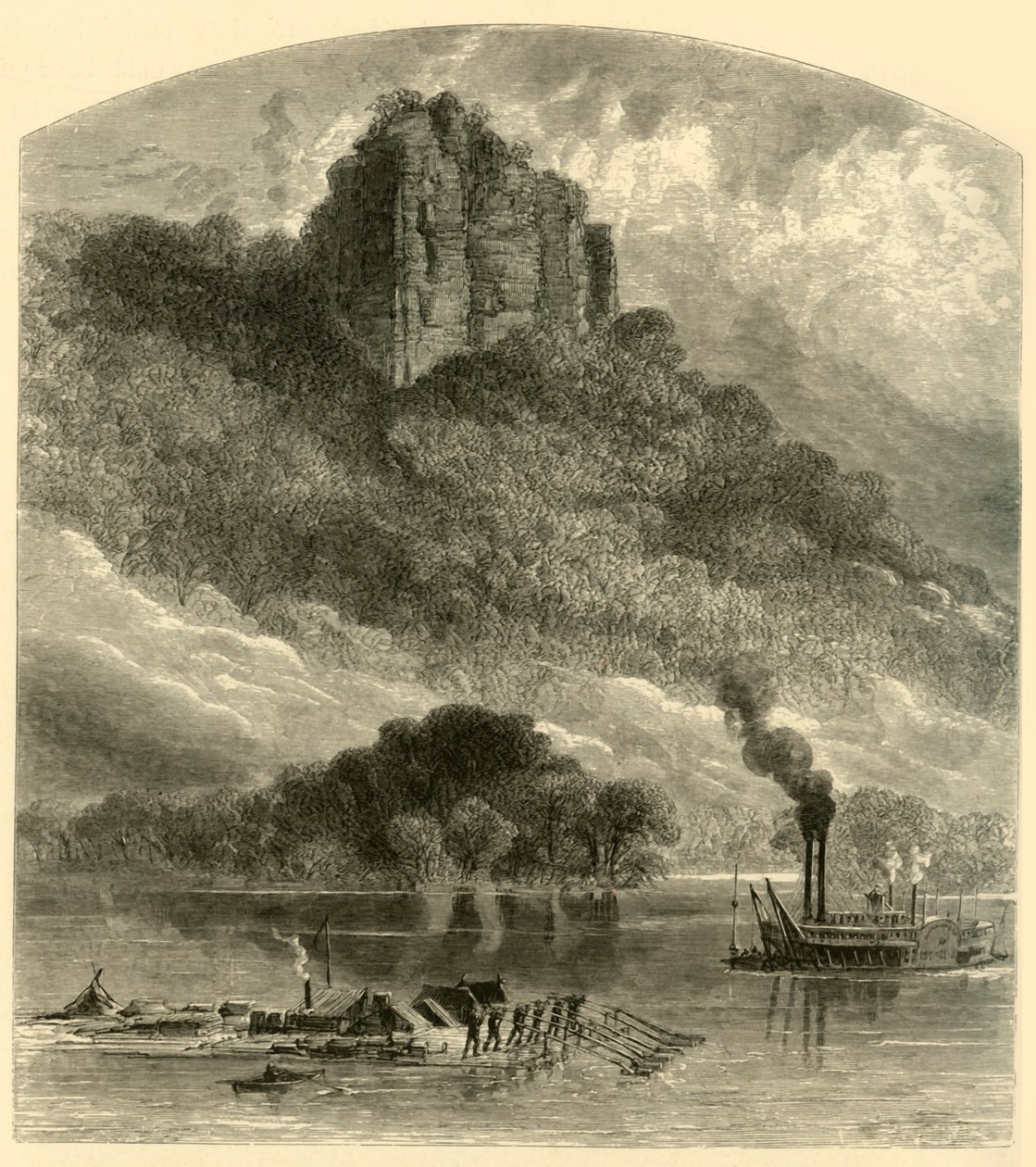 'Chimney Rock, nær Fountain City', 1874. av Alfred Rudolph Waud