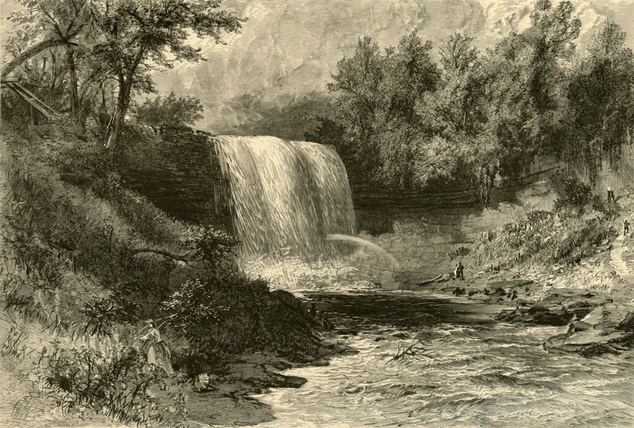 'Falls of Minnehaha', 1874. av Alfred Rudolph Waud