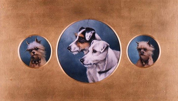 Fox Terrier og Yorkshire Terrier av Alfred Wheeler
