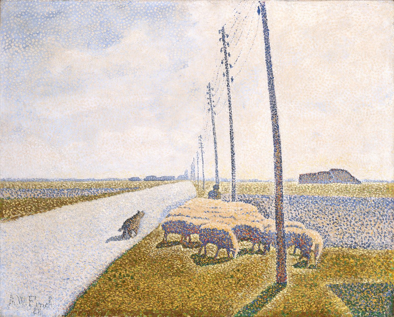 The Road To Nieuport (olje på lerret) av Alfred William (1854 1930) Finch