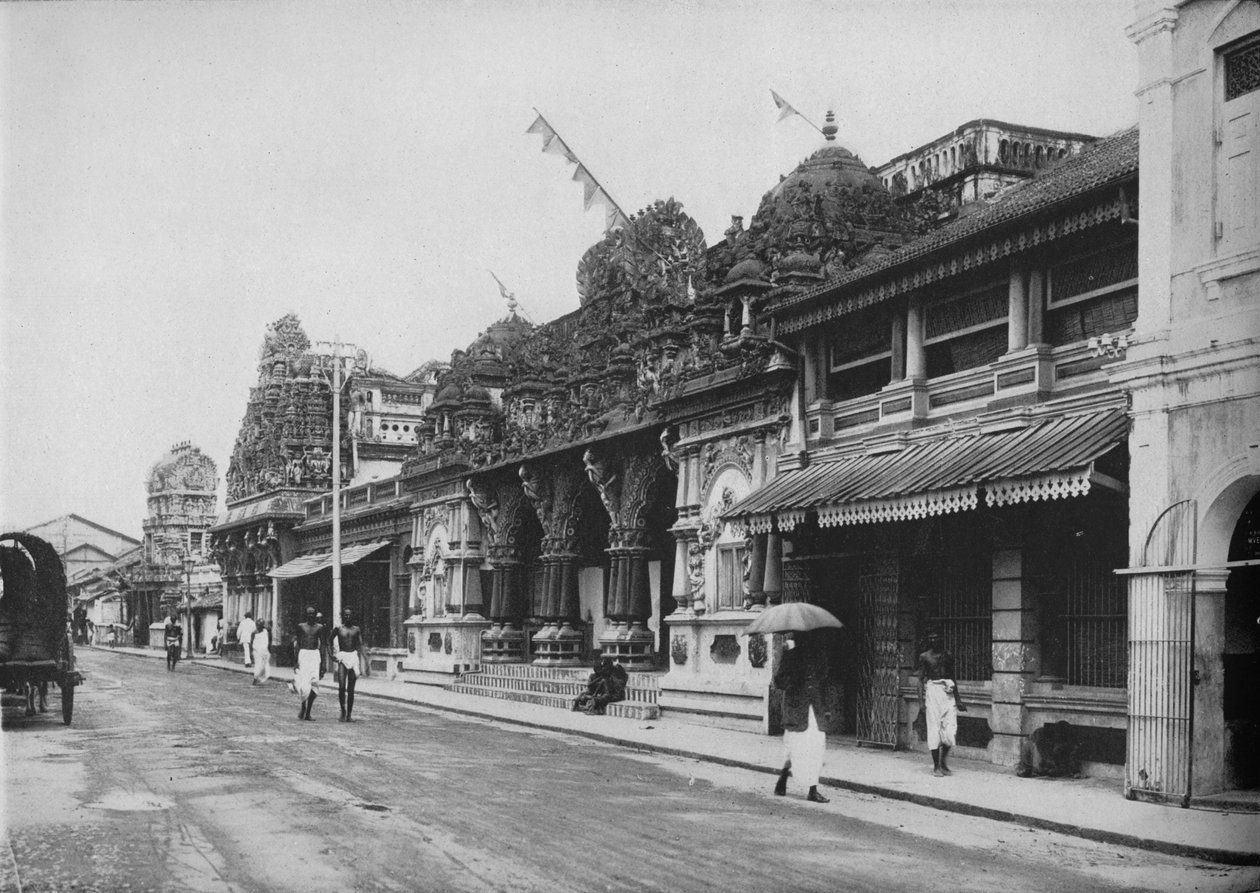 Et hinduistisk tempel, Pettah, Colombo, c1890, 1910 av Alfred William Amandus Plate