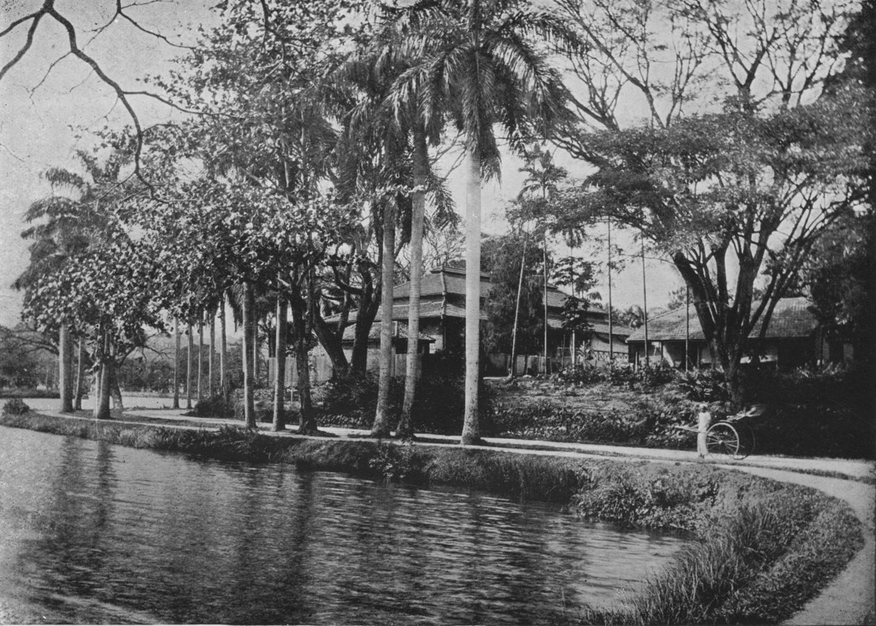 Kandy - A Picturesque Corner of the Lake, c1890, 1910 av Alfred William Amandus Plate