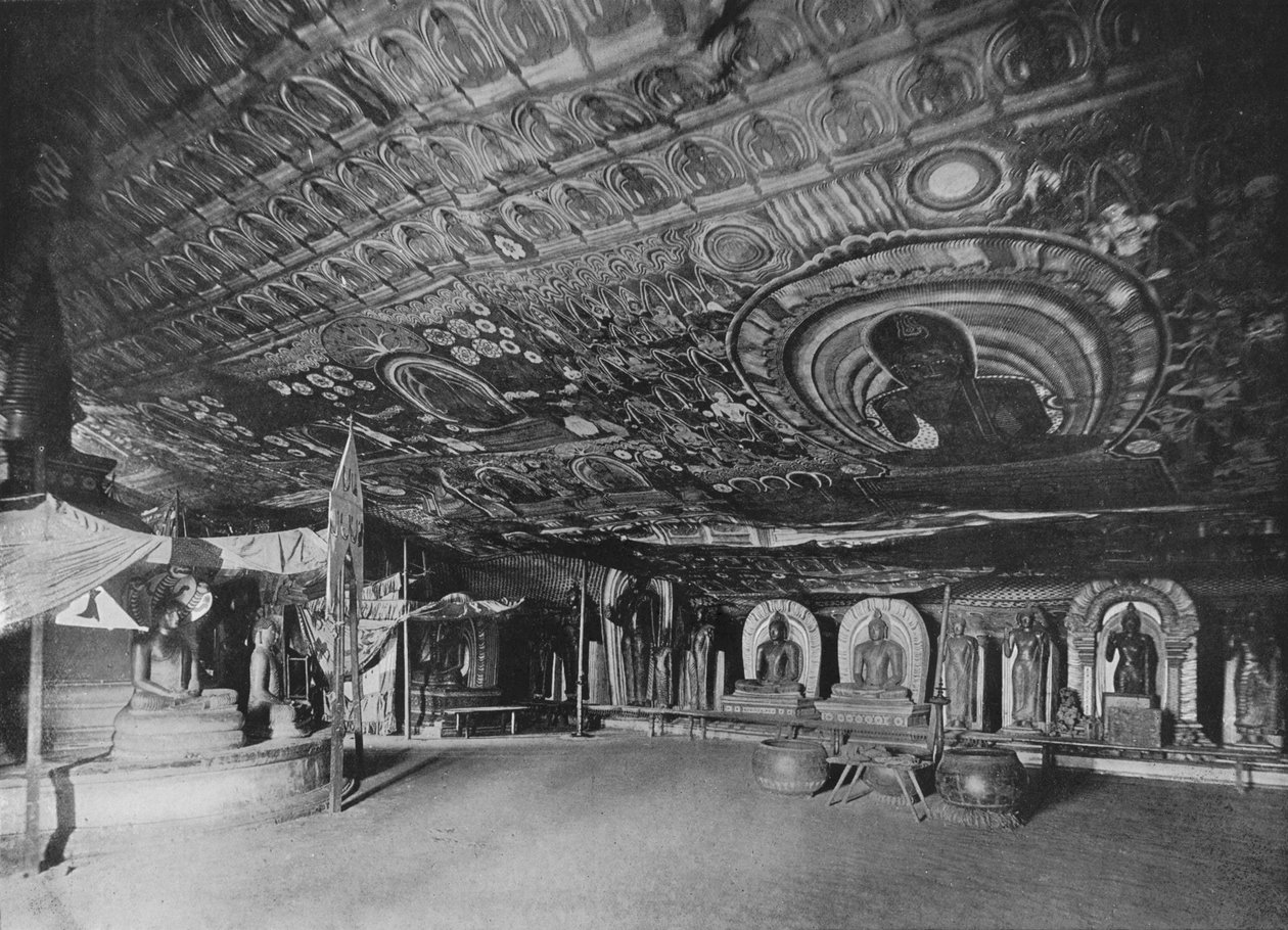 Rangiri Rock Temple, Dambulla, c1890, 1910 av Alfred William Amandus Plate