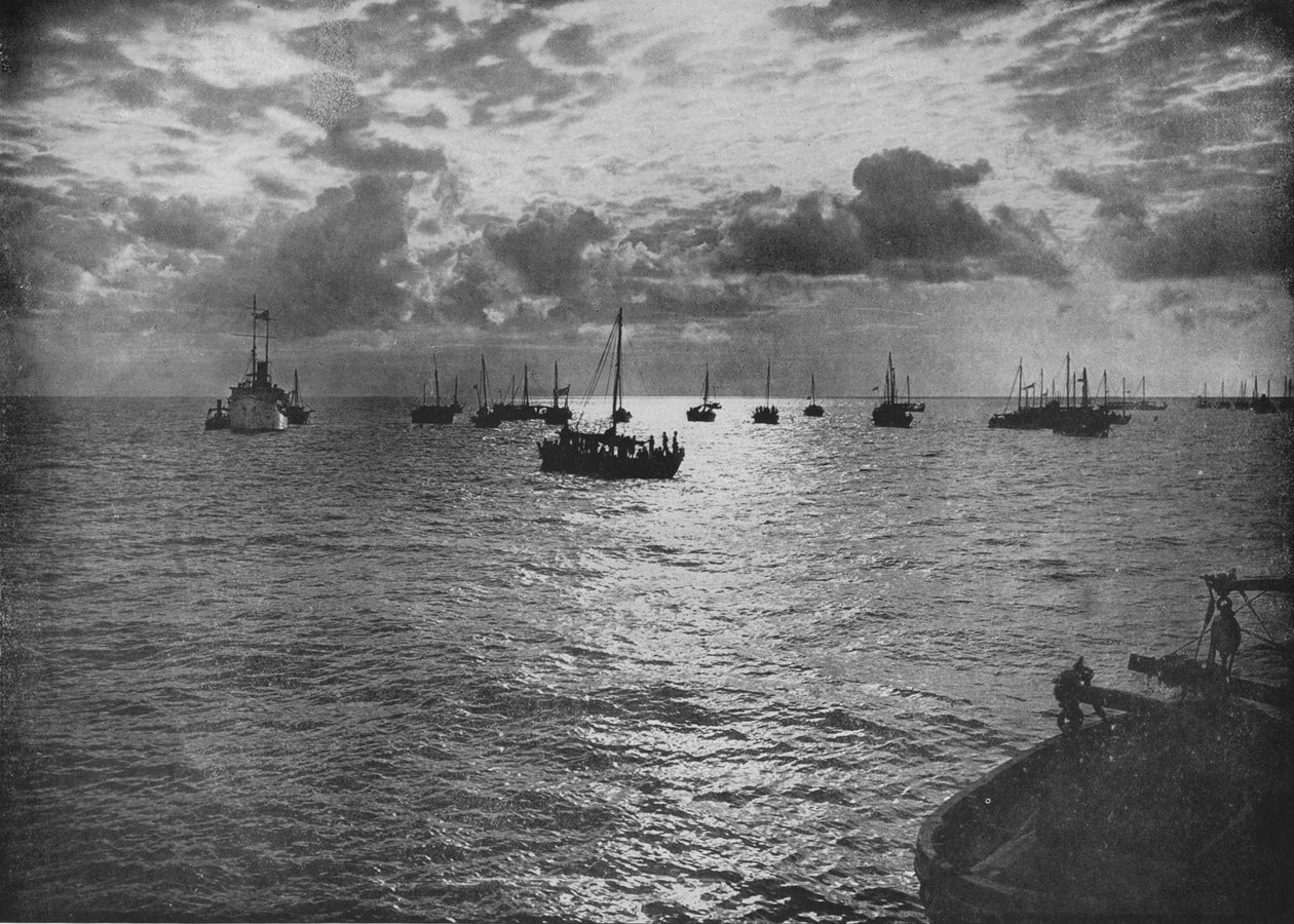 Solnedgang på Pearling Banks, Marrichikaddi, c1890, 1910 av Alfred William Amandus Plate