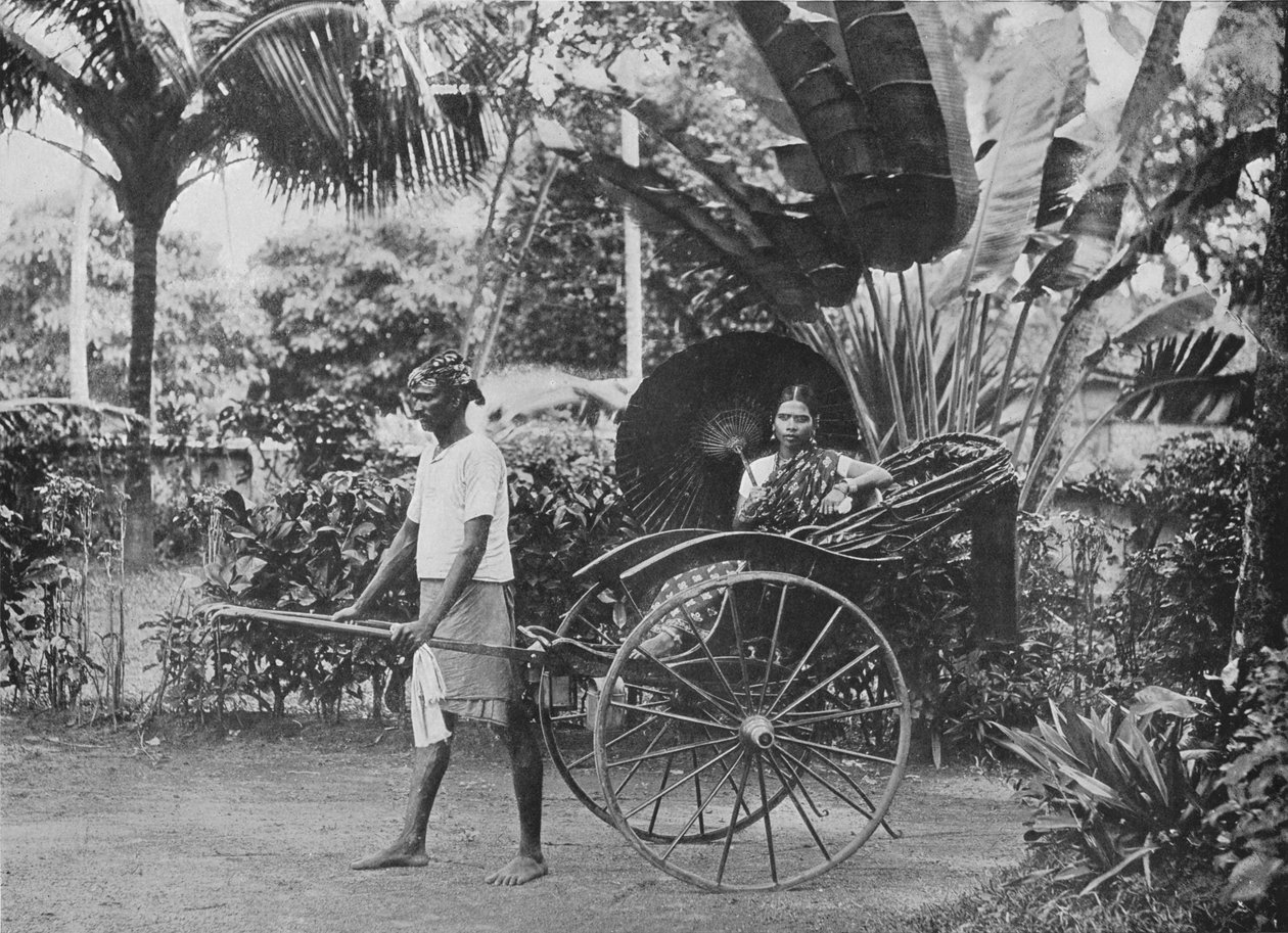 Tamilsk dame i Rickshaw, c1890, 1910 av Alfred William Amandus Plate