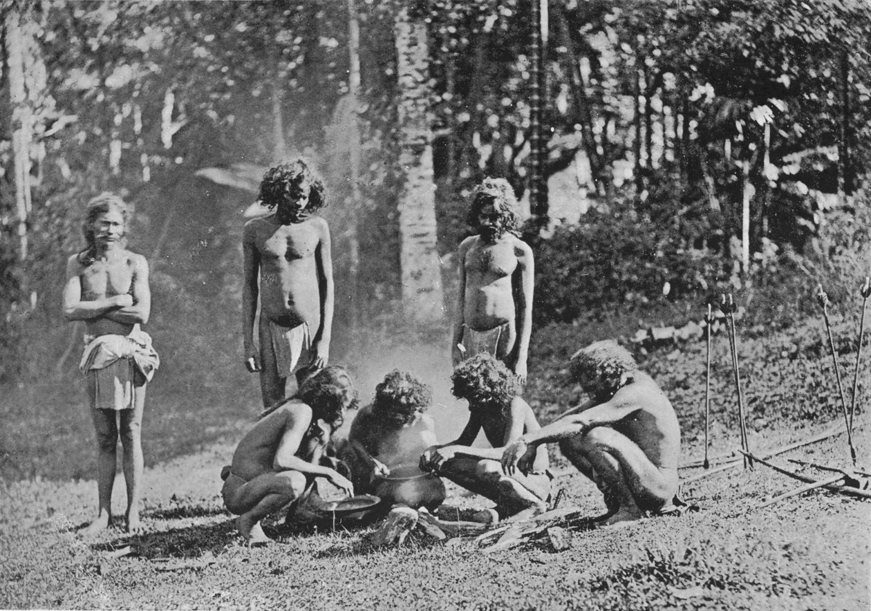 Veddahs or Wild Men, c1890, 1910 av Alfred William Amandus Plate