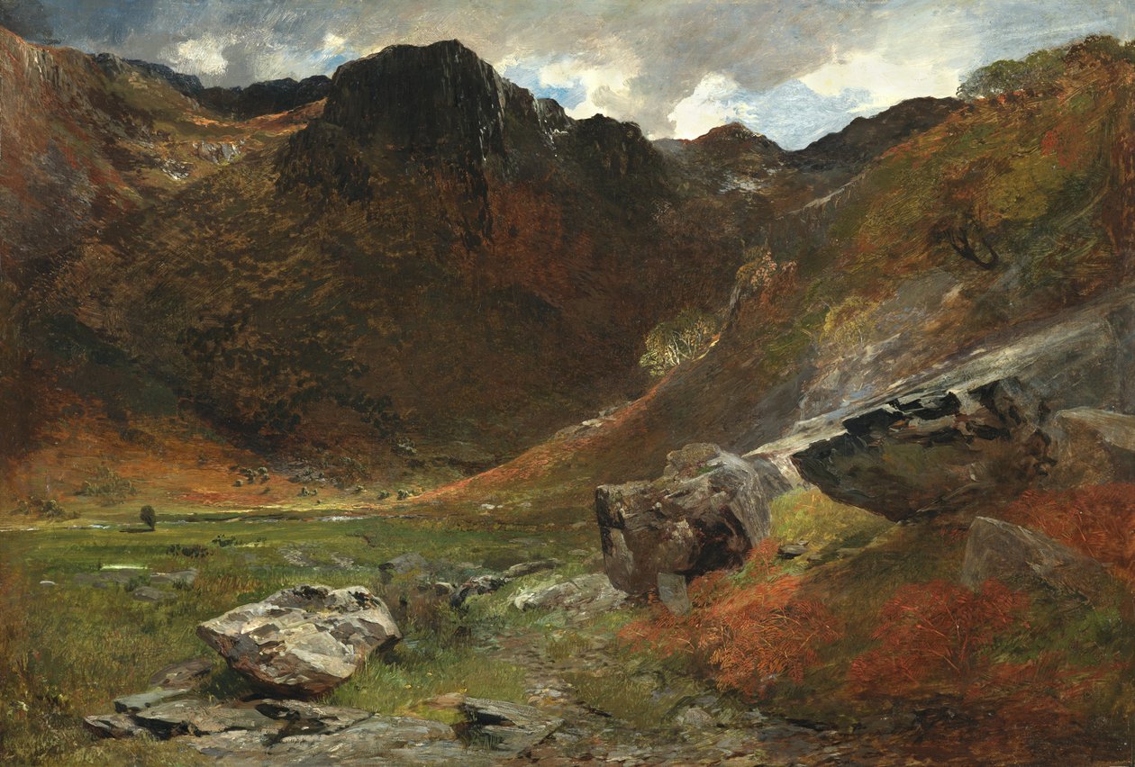 En myrlendt glen fra naturen av Alfred William Hunt