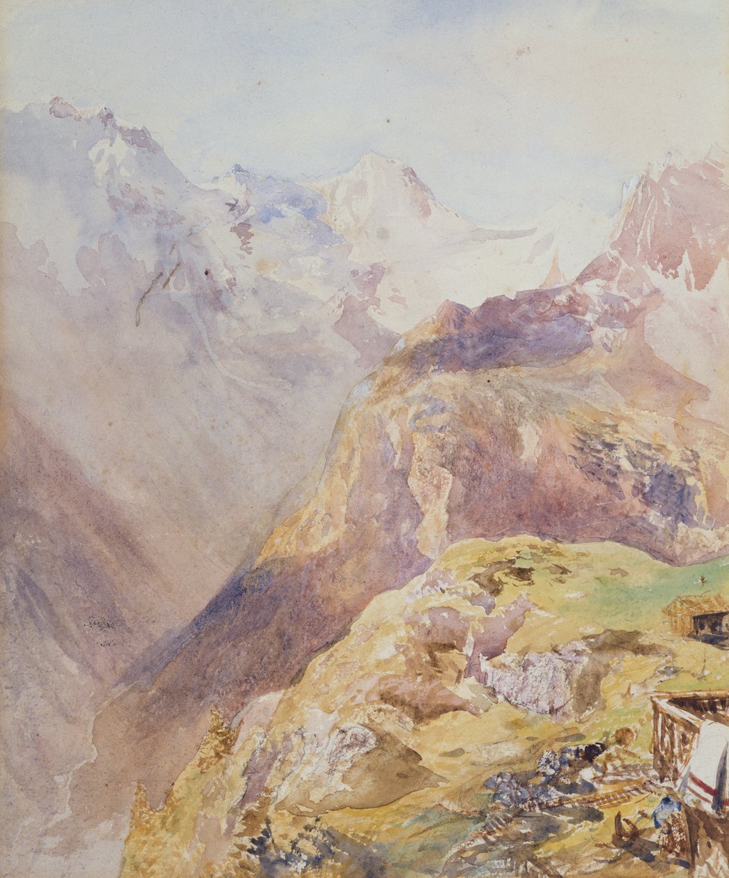 Lauterbrunnen-dalen fra Murren av Alfred William Hunt