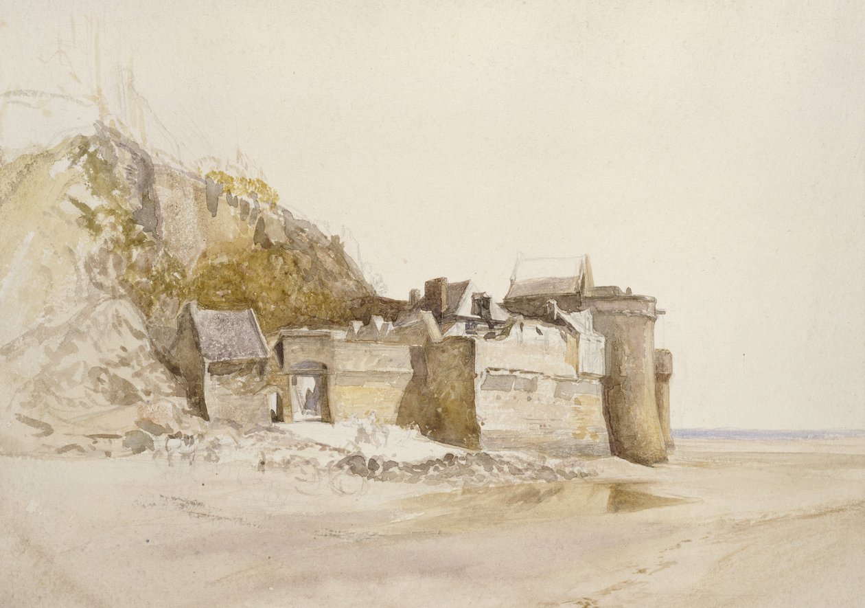 Mont St Michel: Den ytre porten, ca. 1876 (akvarell på papir) av Alfred William Hunt