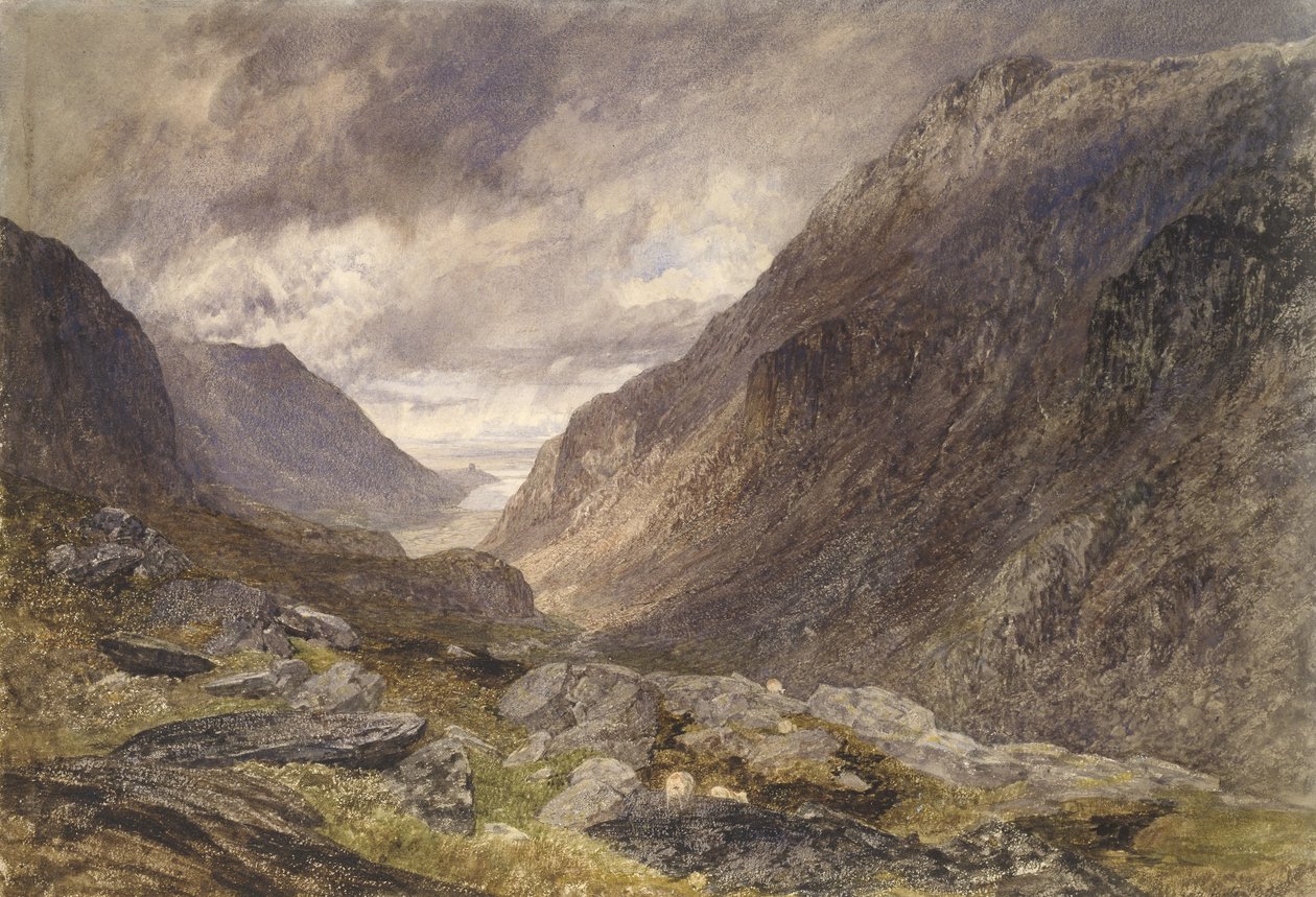 Pass of Llanberis, ca. 1853 (akvarell på papir) av Alfred William Hunt