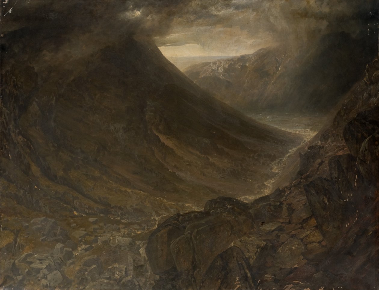 Wasdale Head fra Styhead Pass, Cumbria, ca. 1854 av Alfred William Hunt