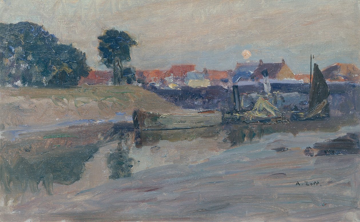 Stigende måne over Nieuport av Alfred Zoff