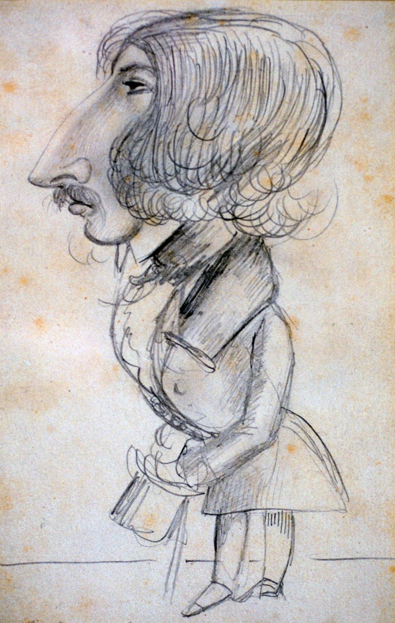 Selvportrett, 1838 av Alfred de Musset