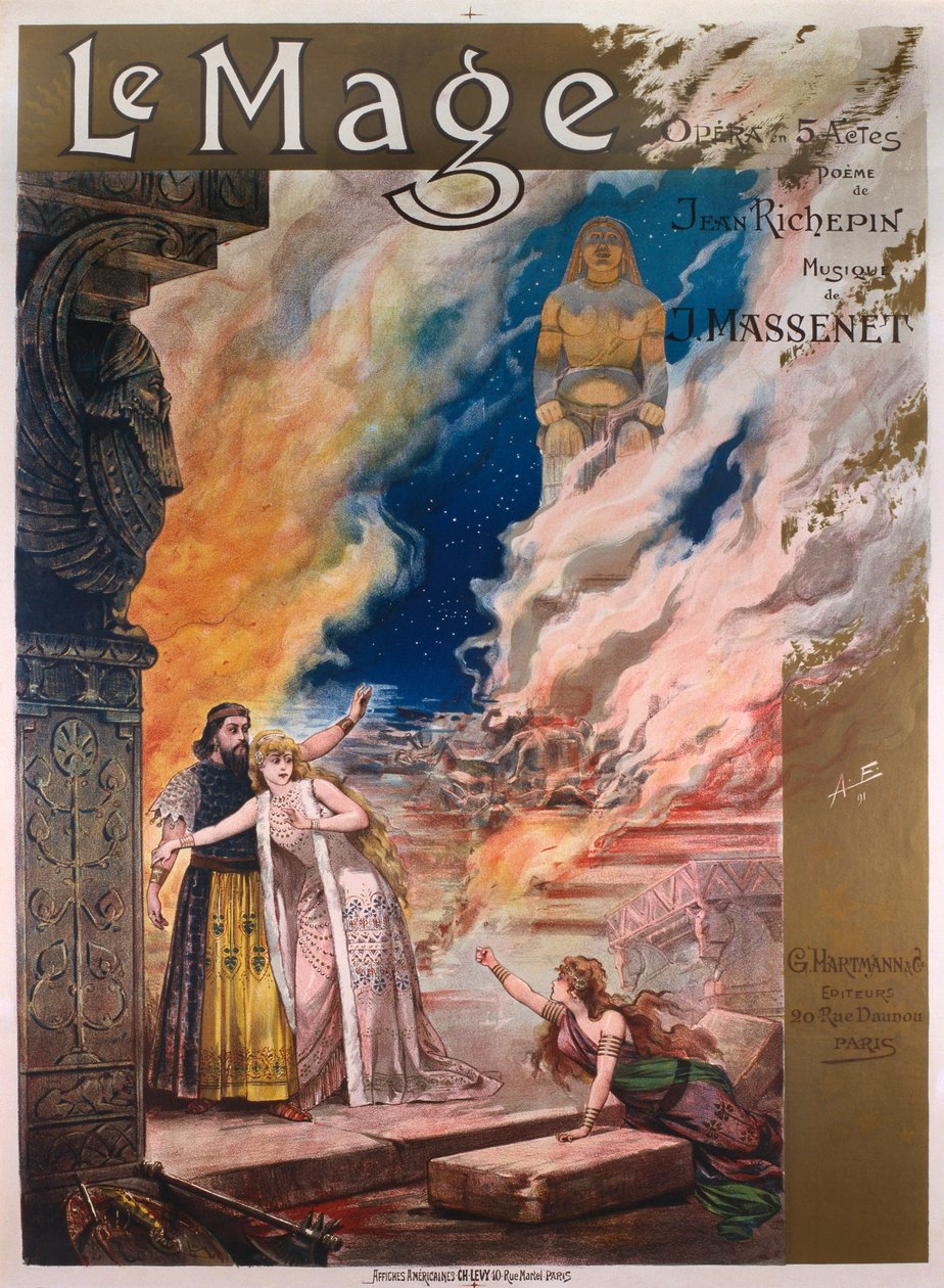 Le Mage , opera i fem akter av Jules Massenet (12. mai 1842 - 13. august 1912), libretto av Richepin av Alfredo Edel