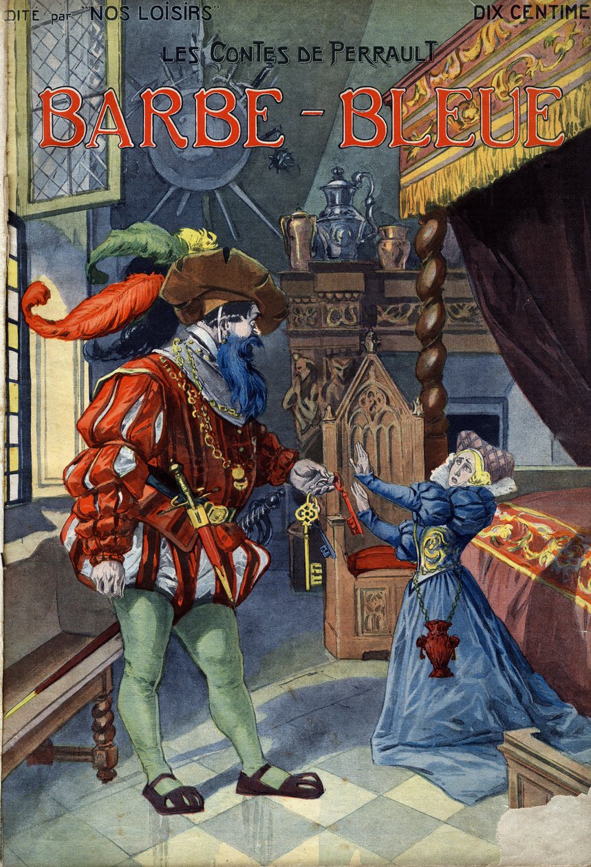 Bluebeard (Bluebeard), Conte av Charles Perrault (1628-1703). Illustrasjon av Vaccari og Carrey i "" Les beaux tales"" samling "" Nos loisirs""" rundt 1910. Privat samling. av Alfredo and Carrey Vaccari