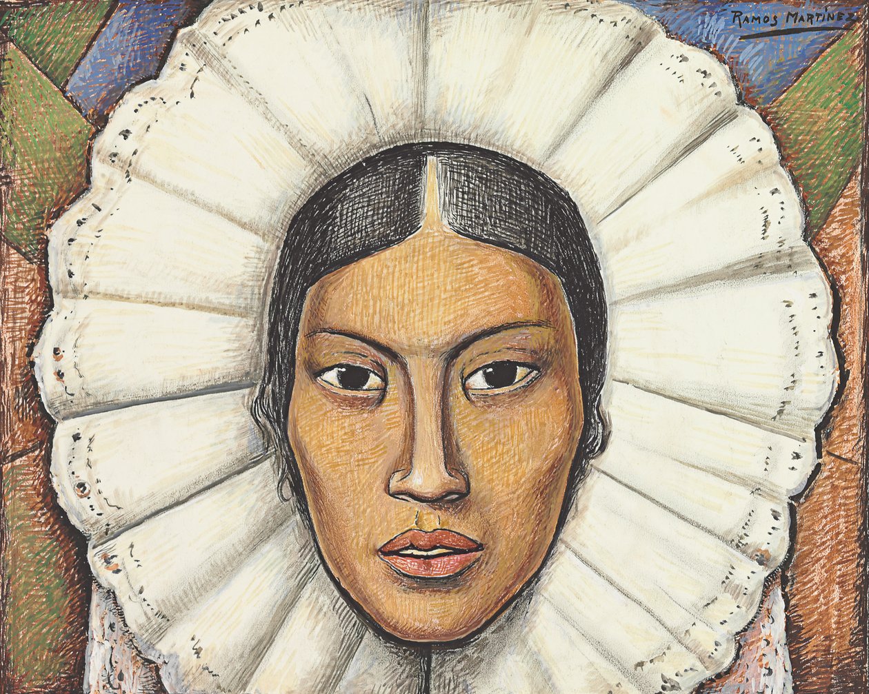 Tehuana, ca. 1930 (gouache og fargestift på papir) av Alfredo Ramos Martinez