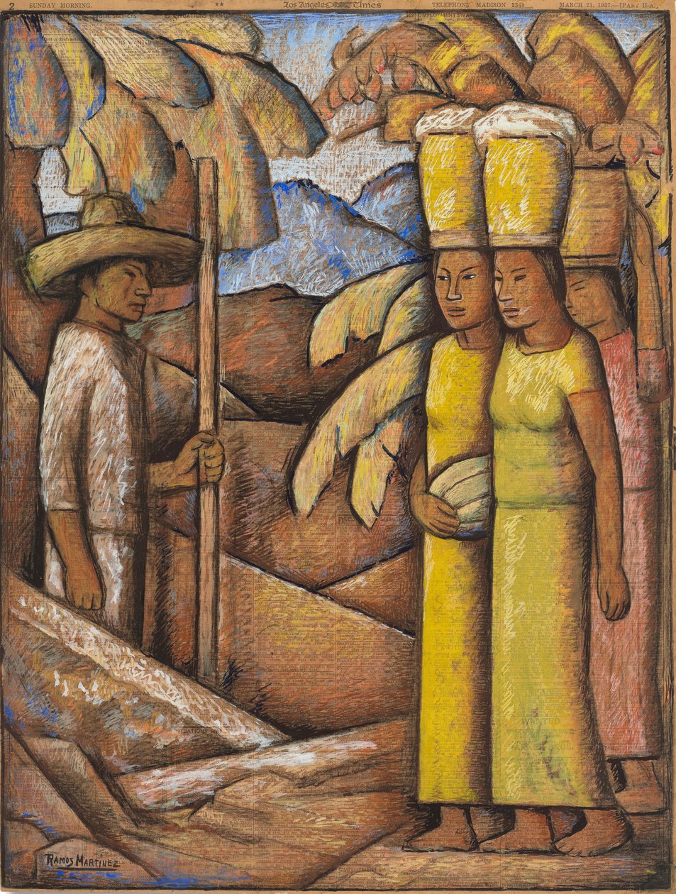 The Tamales Sellers, ca. 1937 (tempera på papir) av Alfredo Ramos Martinez