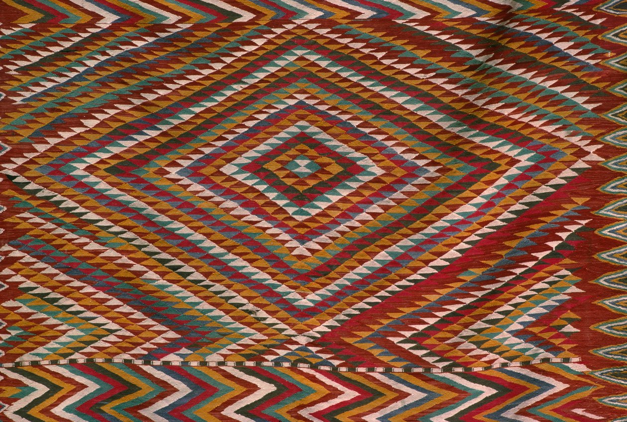 Teppe fra Mzab-dalen, detalj (ull) av Algerian School
