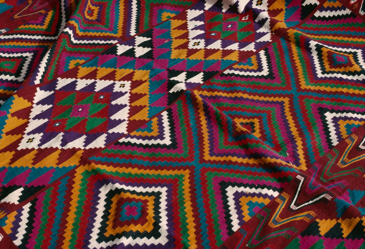 Teppe fra Mzab-dalen, detalj (ull) av Algerian School