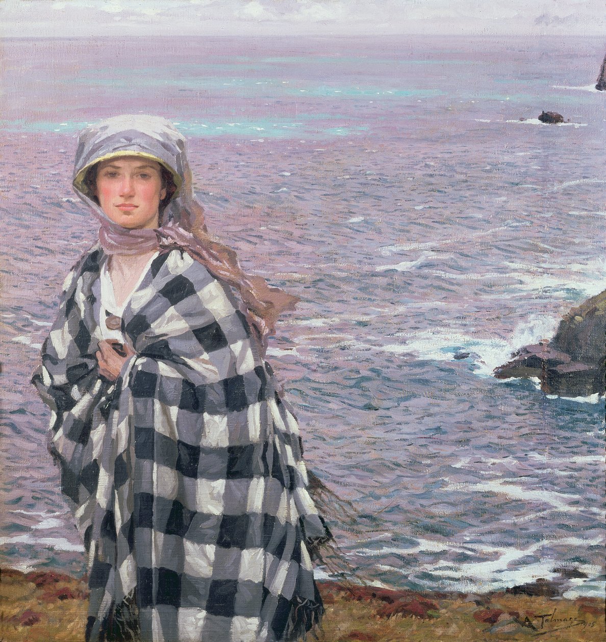 The Checked Shawl, 1915 av Algernon Mayow Talmage
