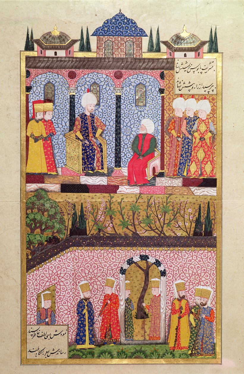 Presentasjonen av gaver til Suleyman I (1495-1566) i anledning omskjæringen av sønnene hans Bayezid og Cihangir i 1530, fra 