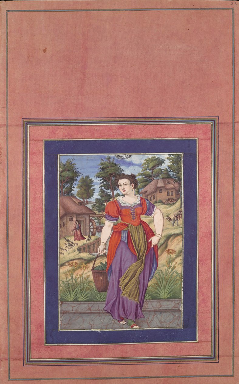 Summer, fra en serie av de fire årstidene, Folio fra Davis Album, ca. 1660-70. av Ali Quli Jabbadar