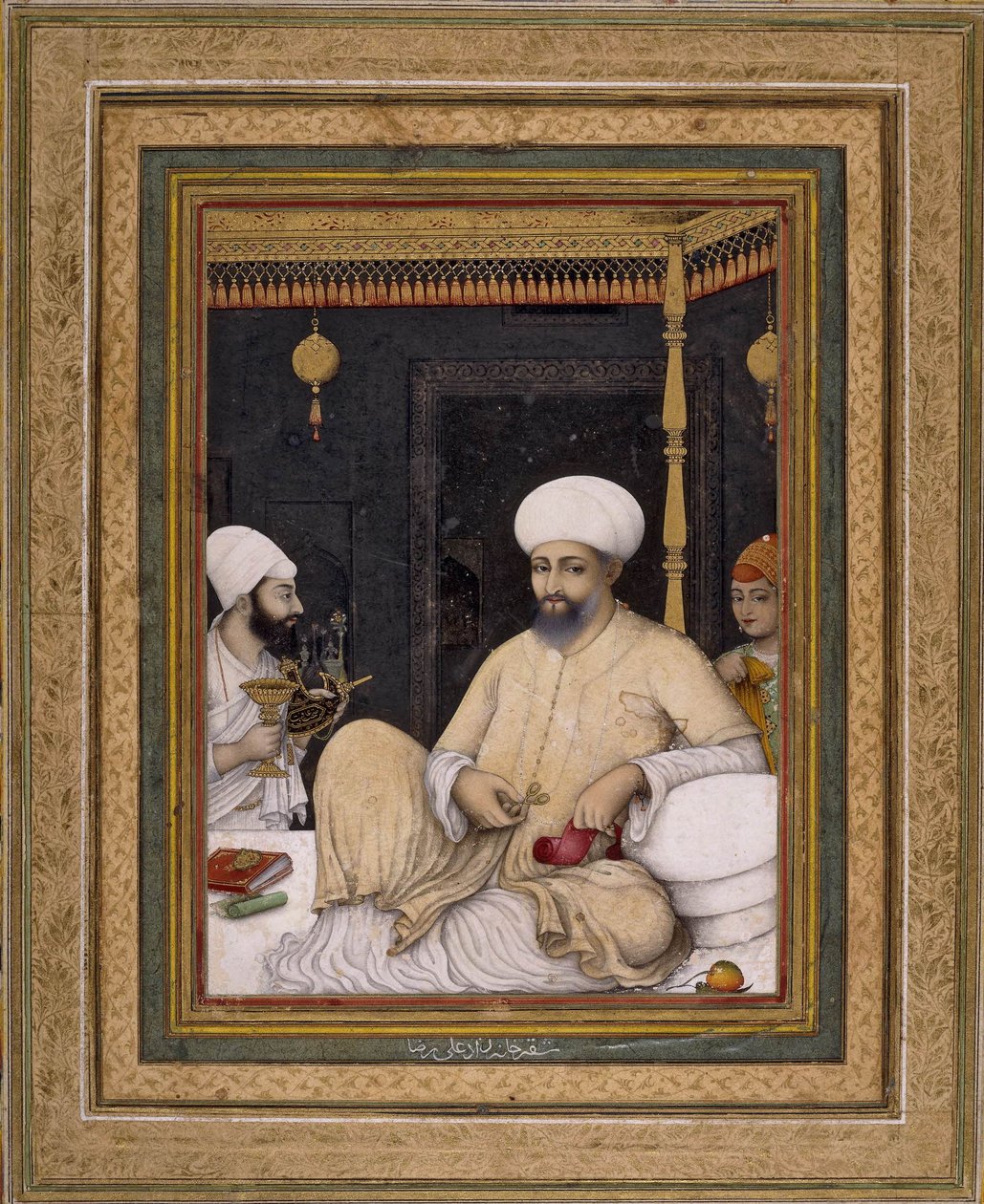 Ali Riza (maler). Sultan Ibrahim Adil Shah II ærer en sufihelgen ...