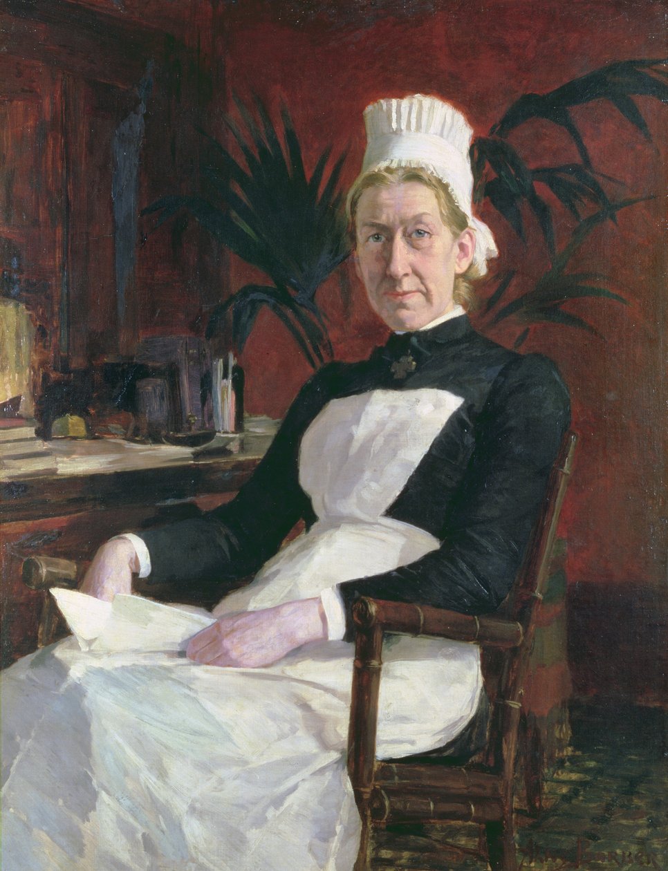 Alice Fisher, sjefsykepleier (olje på lerret) av Alice Barber Stephens
