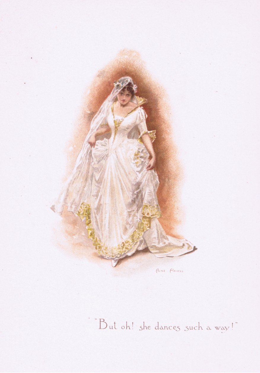 Men åh, hun danser på en slik måte!, fra Some Old Love Songs utgitt av Hildesheimer & Faulkner, 1892 av Alice Havers