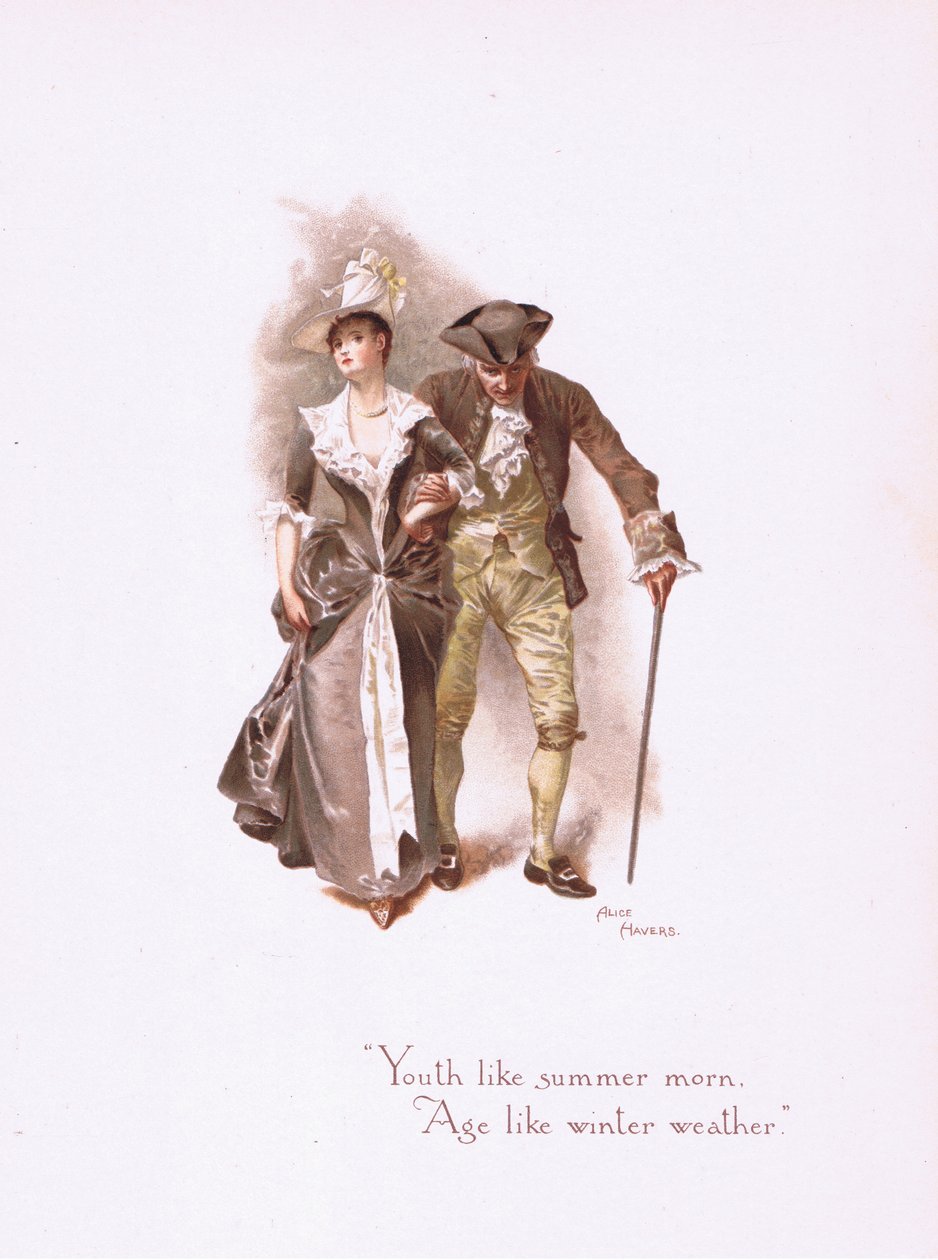 Ungdom som en sommermorgen, fra Noen gamle kjærlighetssanger utgitt av Hildesheimer & Faulkner, 1892 av Alice Havers