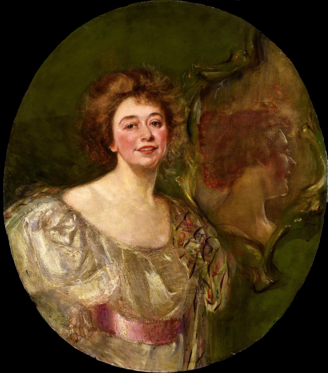 Selvportrett reflektert i speil, 1896. av Alice Pike Barney