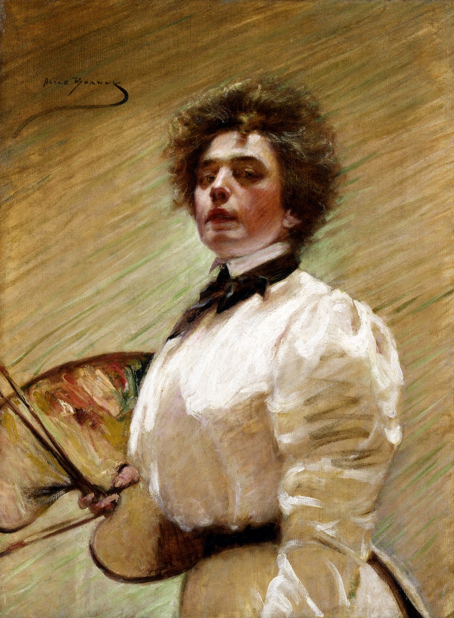 Selvportrett med palett, ca. 1906. av Alice Pike Barney