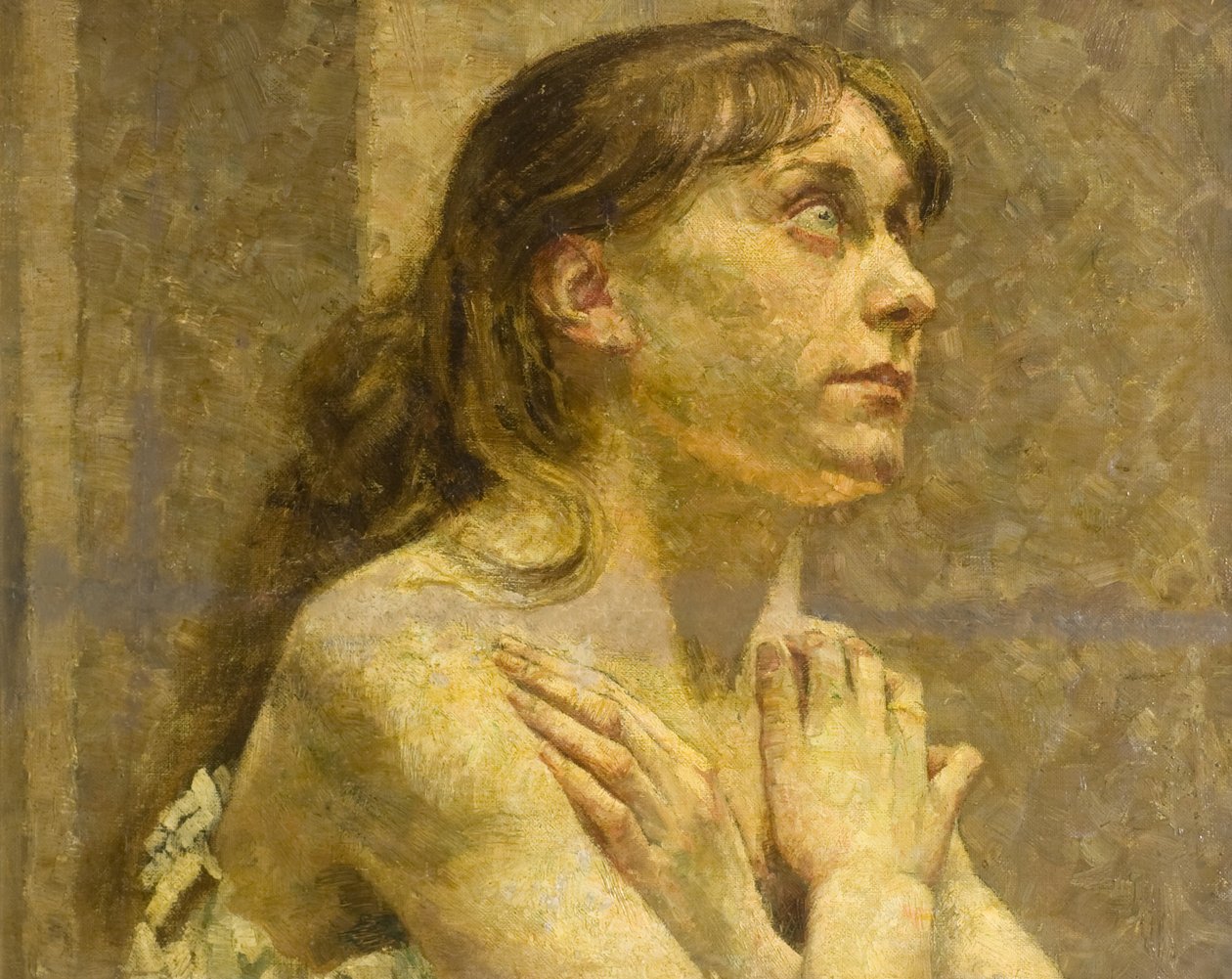 Jente som ber (olje om bord) av Alick Penrose Forbes Ritchie