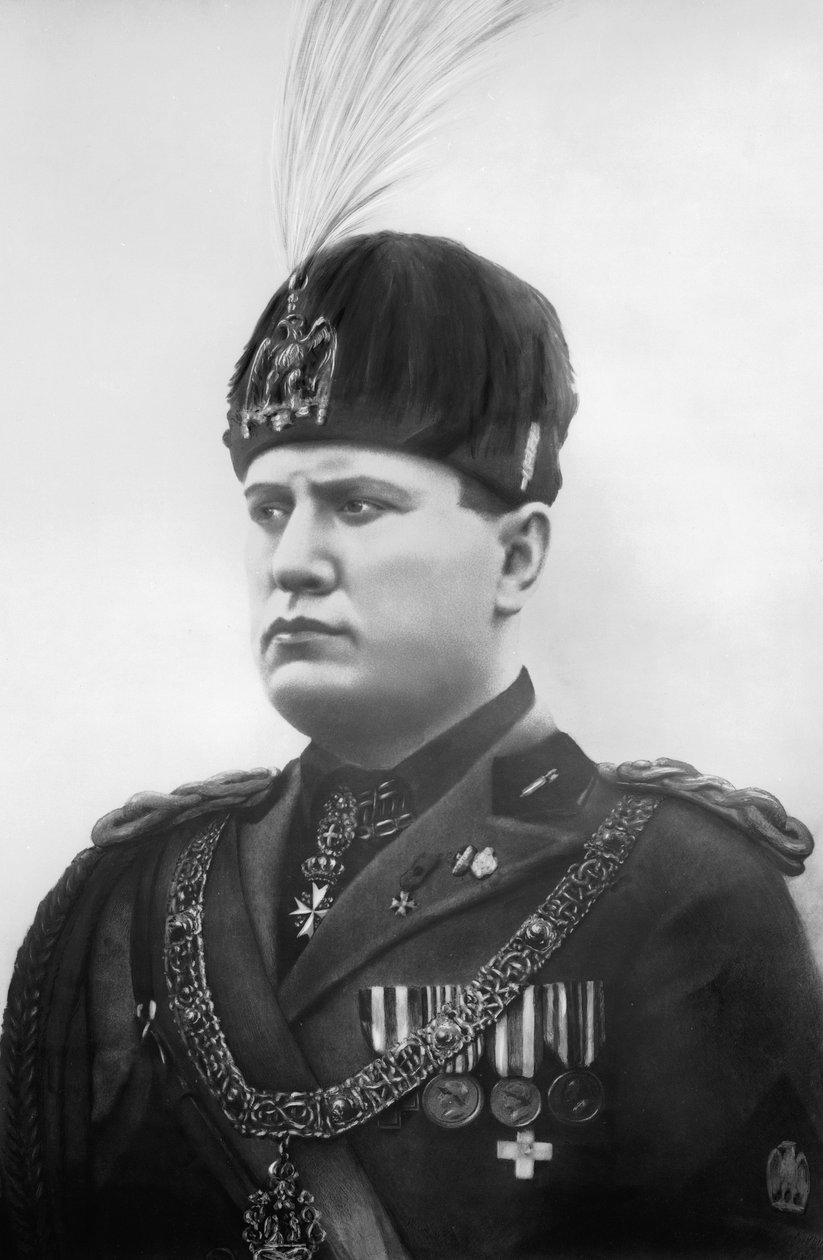 Benito Mussolini (s/hvitt bilde) av Fratelli Alinari