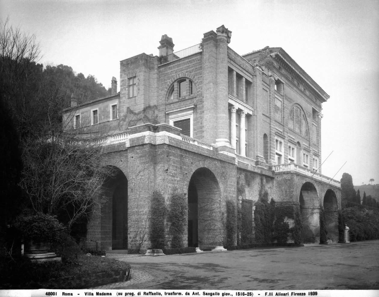 Terrassen til Villa Madama, Roma av Fratelli Alinari