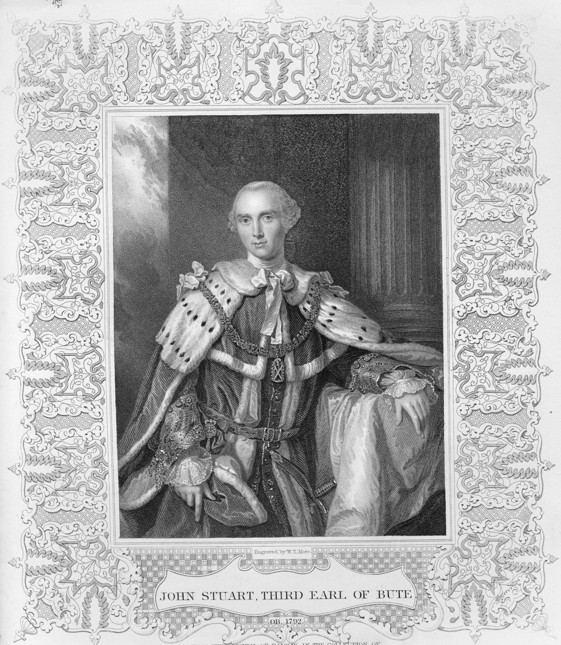 John Stuart, tredje jarl av Bute, gravert av W.T. Mote, 1792 av Allan Ramsay