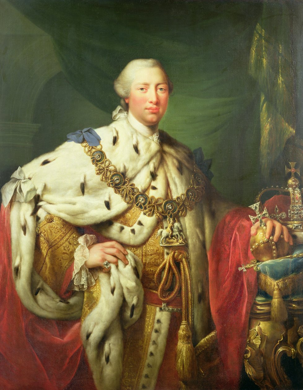 Portrett av George III i hans kroningskåper, ca. 1760 av Allan Ramsay