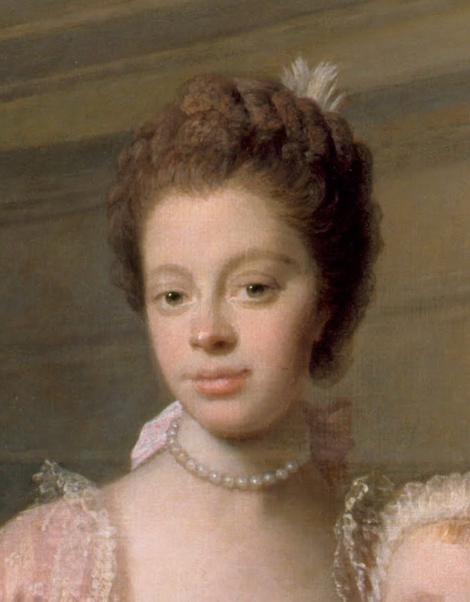 Dronning Charlotte 1744-1818, med sine to eldste sønner av Allan Ramsay