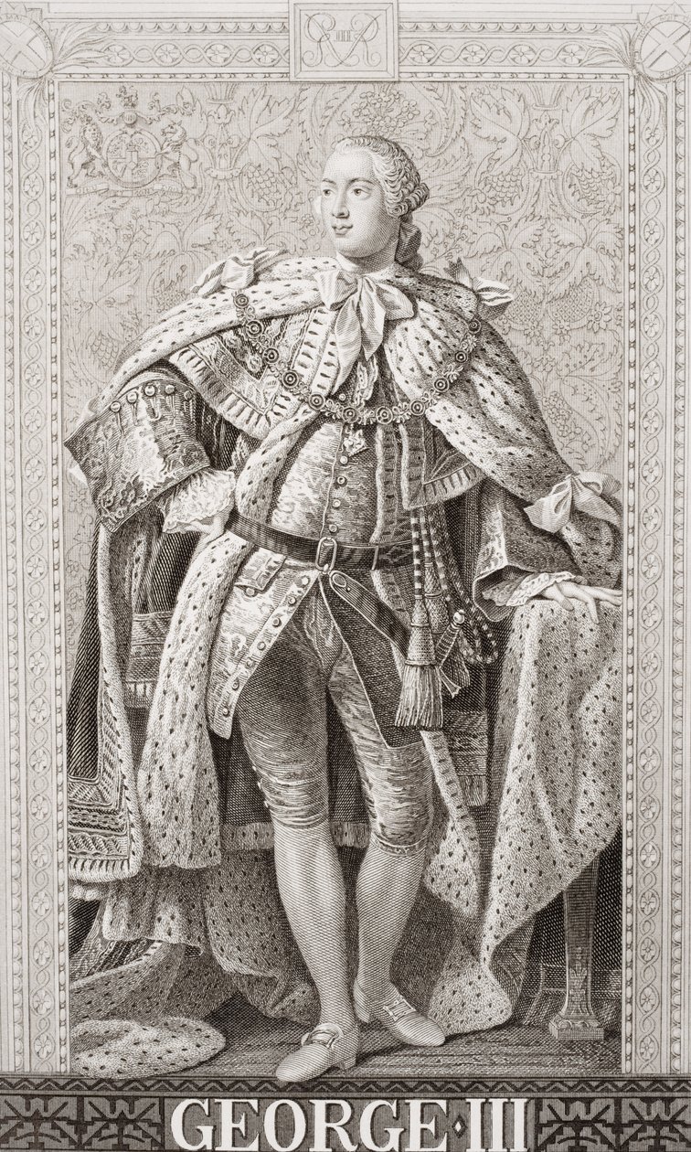 George III (1738-1820) fra "Illustrasjoner av engelsk og skotsk historie" bind II av Allan Ramsay