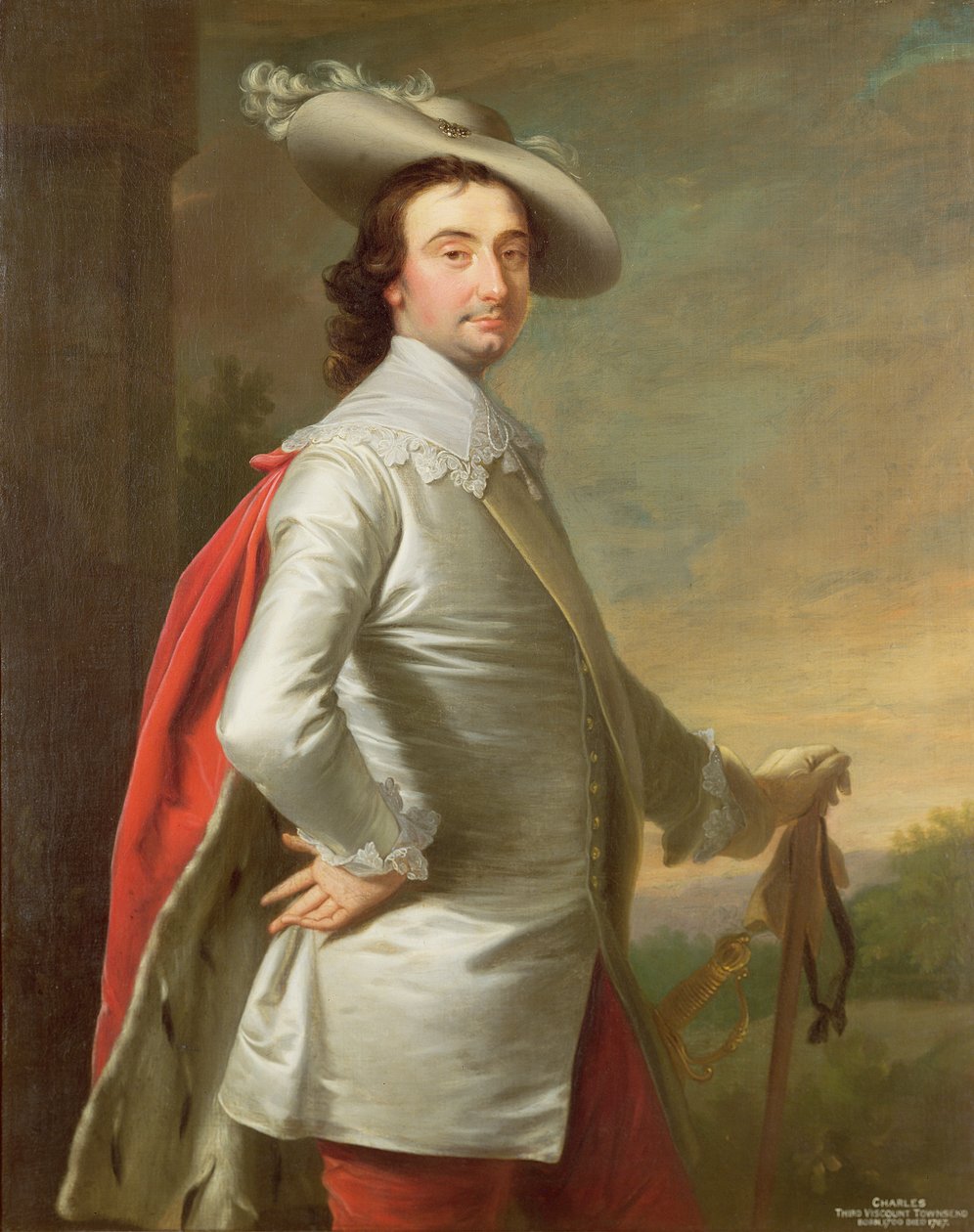 Portrett av Charles, 3. Viscount Townshend av Allan Ramsay