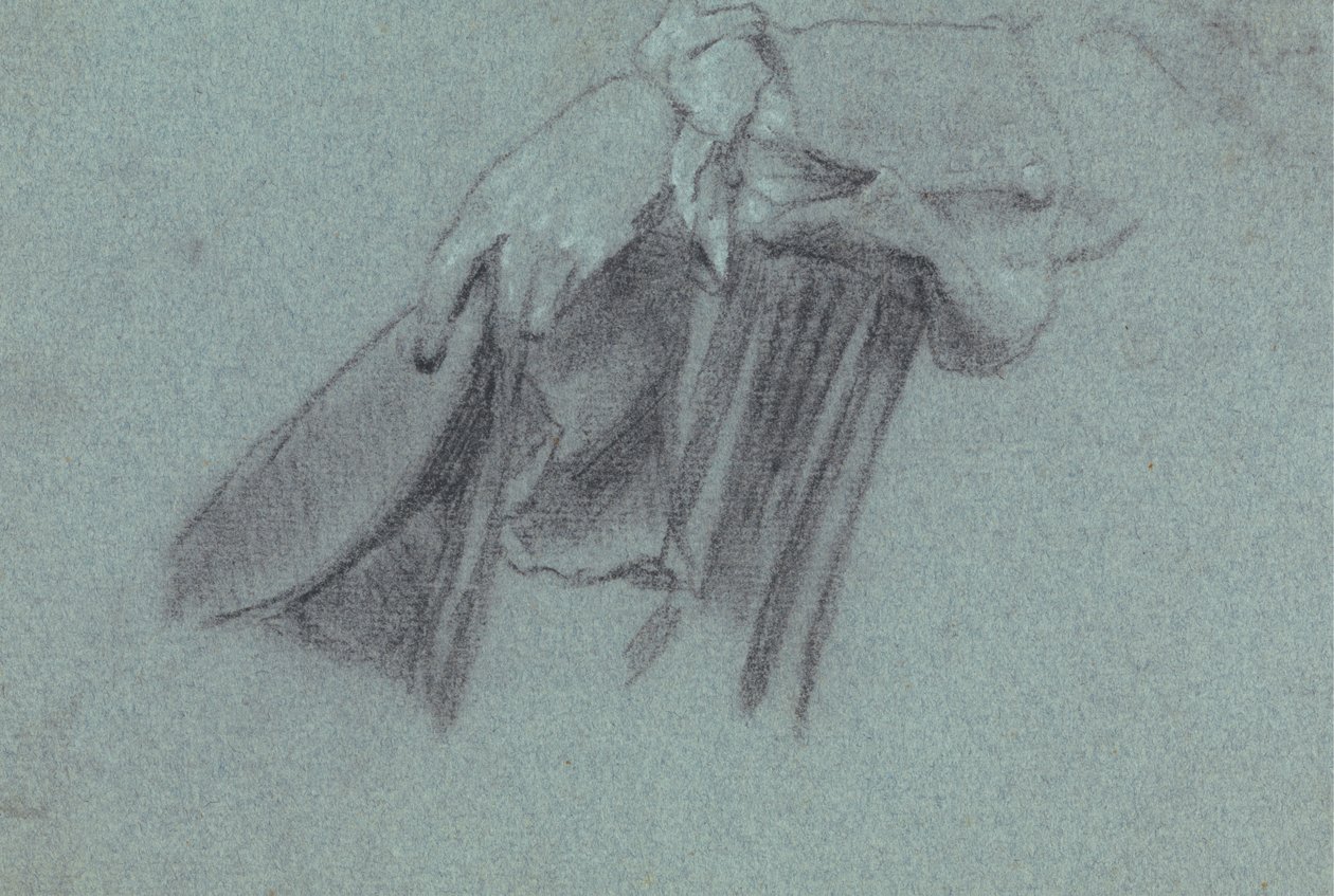 Studie av en hånd som holder en hatt av Allan Ramsay