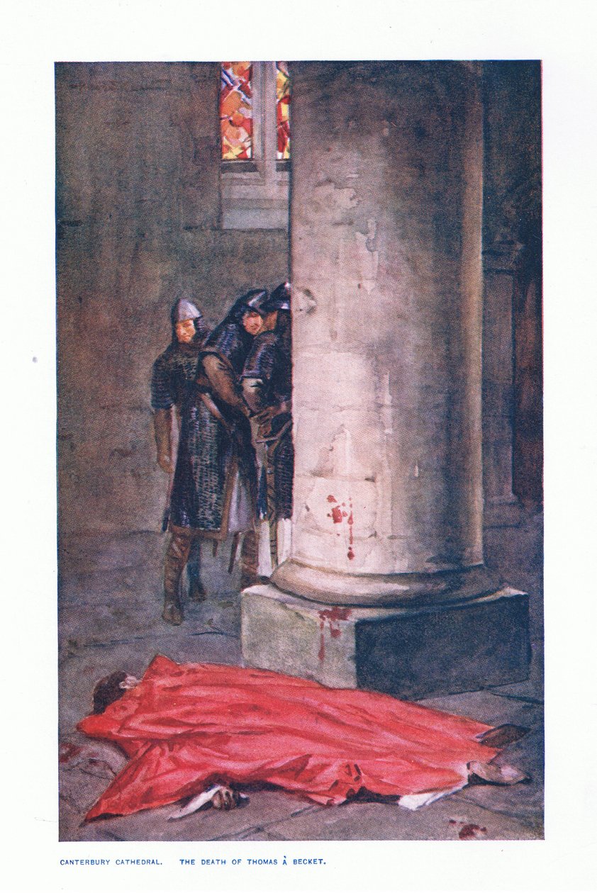 Canterbury Cathedral: The death of Thomas A Beckett, illustrasjon fra Children