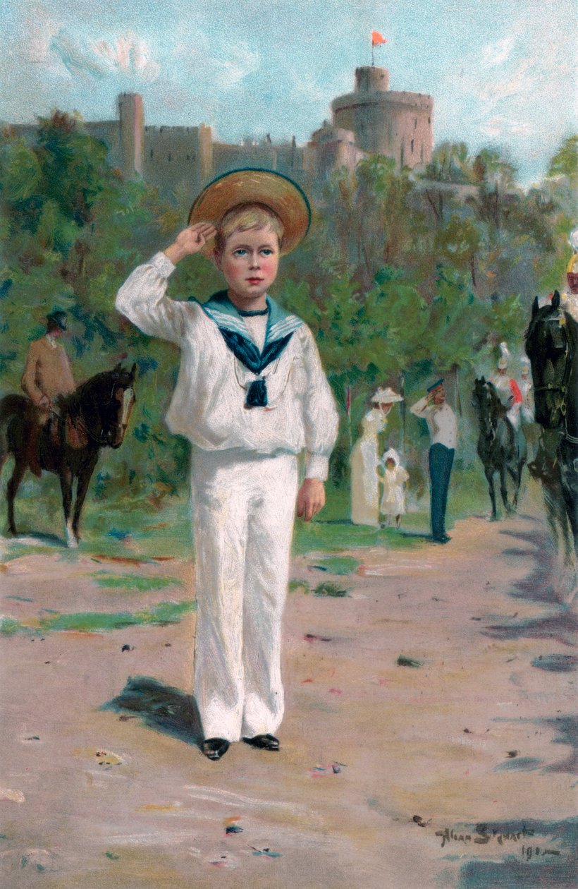 Edward, Prince of Wales, hyller fargene, 1902 av Allan Stewart
