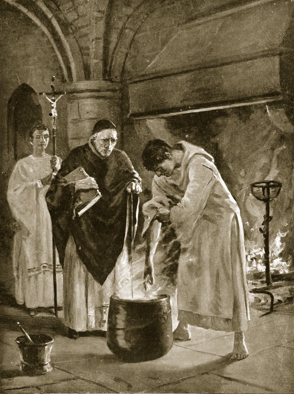 Trial by the Ordeal of Boiling Water, illustrasjon fra 