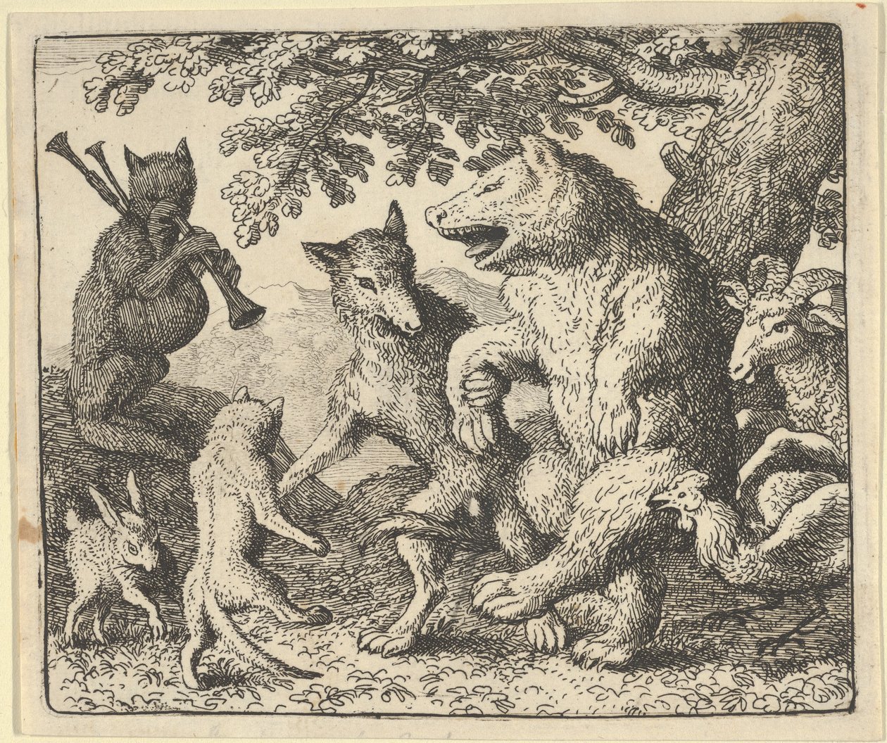 En fest til ære for bjørnen og ulven, 1650-75. av Allart van Everdingen