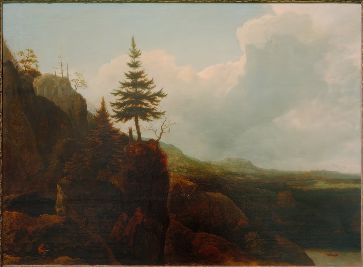 Fjelllandskap med gran av Allart van Everdingen