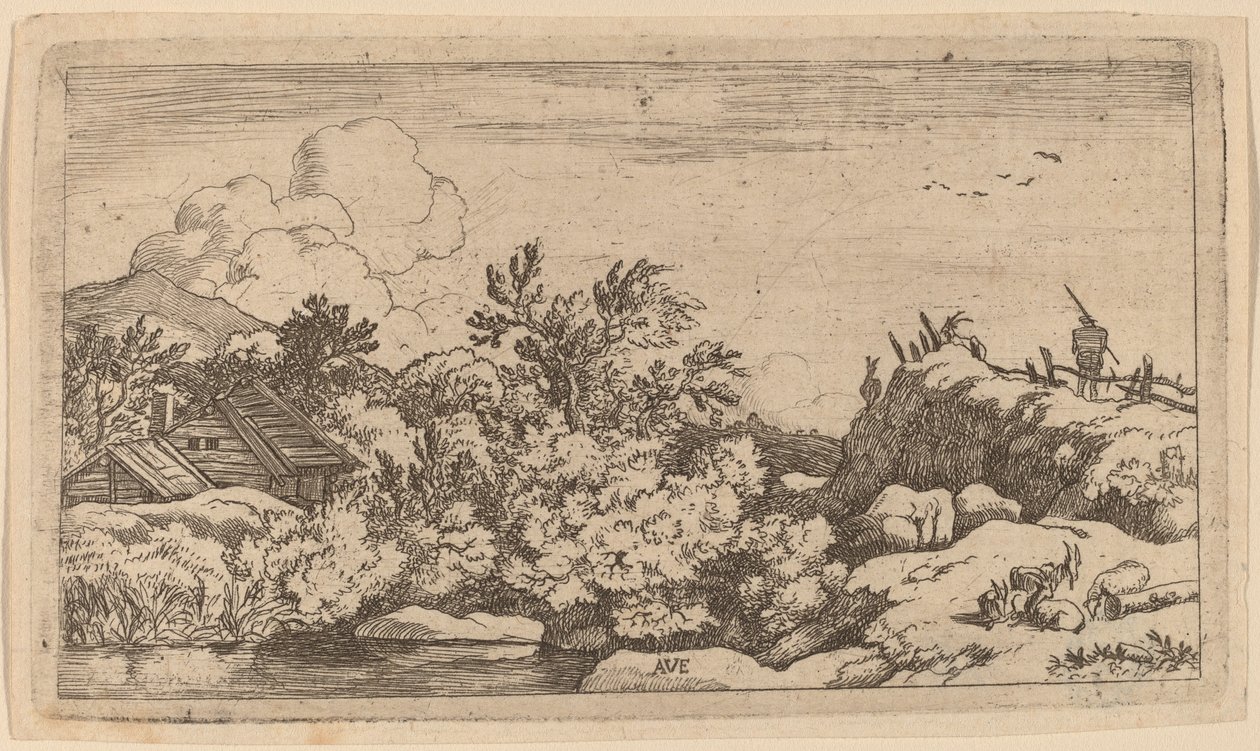 Geiteflokk på en høyde, sannsynligvis ca. 16451656. av Allart van Everdingen