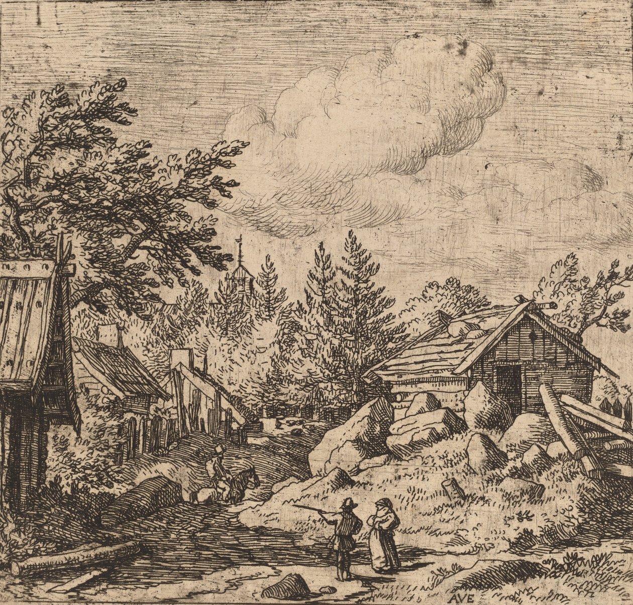 Hamlet on Mountainous Ground, sannsynligvis ca. 16451656. av Allart van Everdingen