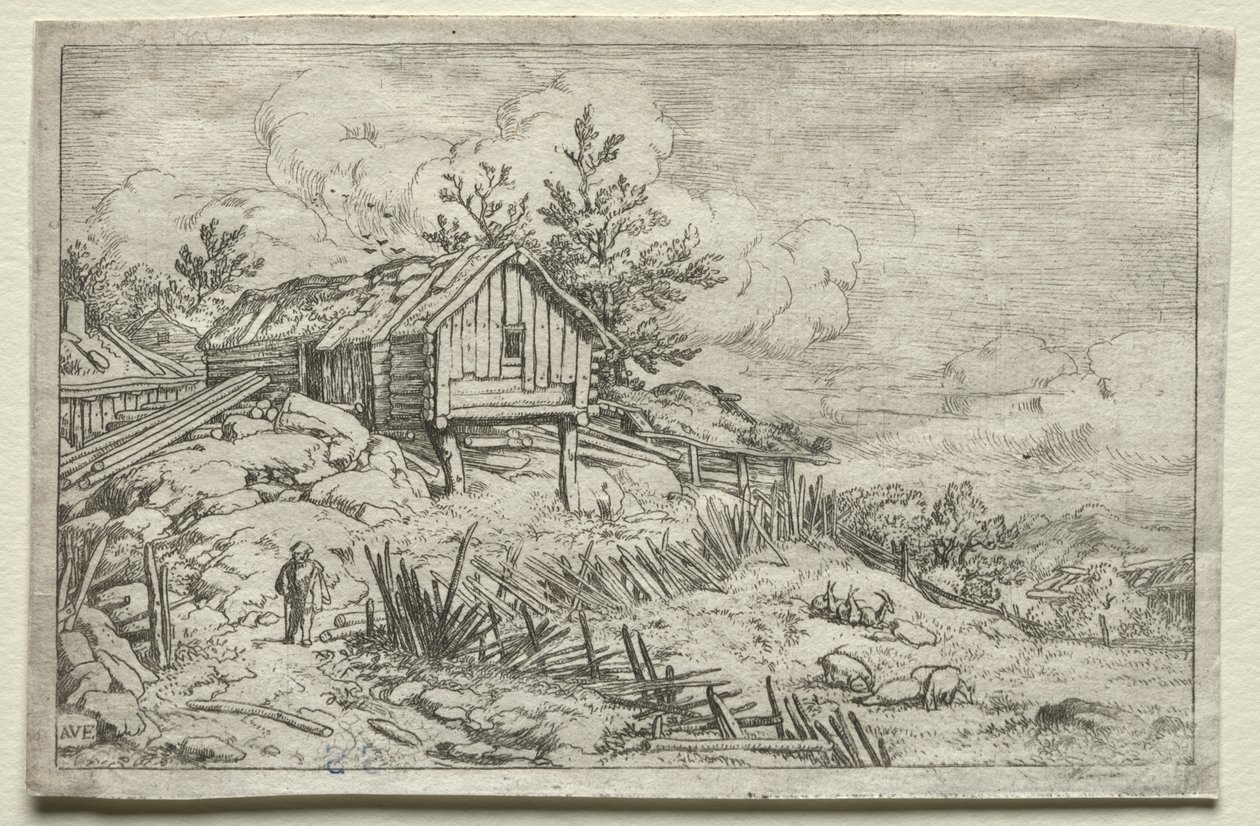 Mann i Gateway of Deserted House. av Allart van Everdingen