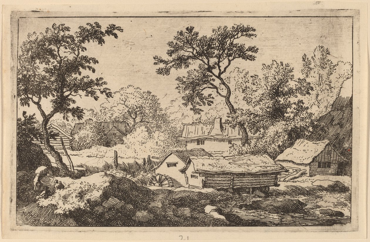 Mølle under en foss, sannsynligvis ca. 16451656. av Allart van Everdingen